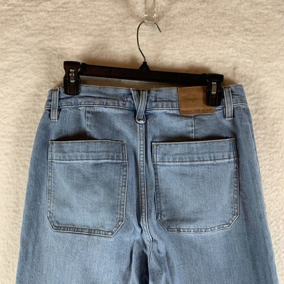 J.CREW Point Sur Jeans Women's 29 Blue Denim Stretch Button Fly Wide Leg 8619 - Picture 3 of 10